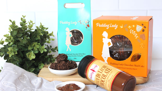 Contents of gift box, Delite Bites, cake and sauce