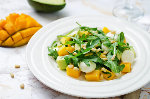 Rocket Salad with Mango, Avocado, Bocconcini and Pine Nuts