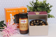 Choc Fruit cake & Choc Pecan Cake and Sauce in beautiful gift box by Pudding Lady 