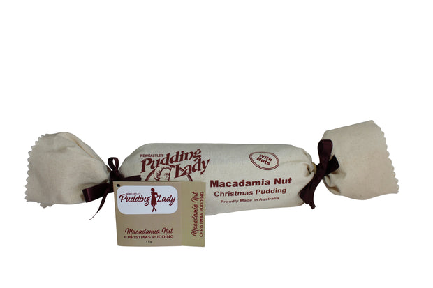 Macadamia Nut Pudding 1kg - Log in cloth