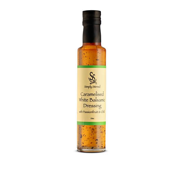 SALE - Simply Stirred - Caramelised white Balsamic Dressing with Passionfruit & Chilli - short shelf life