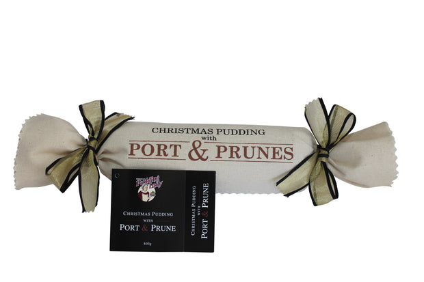 Port and Prune Pudding 800g - Log in cloth