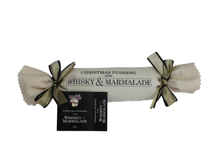Whisky and Marmalade Christmas Pudding 800g - Log in cloth